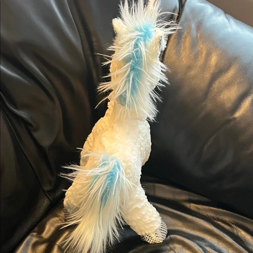 White and Blue Plush Unicorn Toy